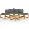vidaXL 6-tlg. Garten-Lounge-Set mit Auflagen Massivholz Akazie
