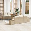vidaXL Garten-Sofa-Set mit Speicher 7 pcs Beige Poly Rattan