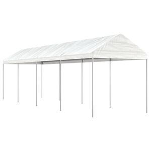vidaXL Pavillon mit Dach Wei&szlig; 8,92x2,28x2,69 m Polyethylen