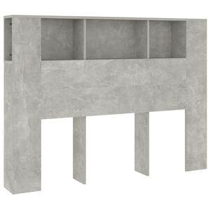 vidaXL Kopfteil mit Ablagen Betongrau 140x18,5x104,5 cm