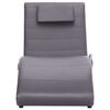 vidaXL Massage Chaiselongue mit Kissen Grau Kunstleder