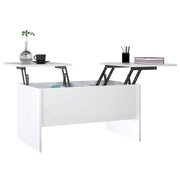 vidaXL Couchtisch Hochglanz-Wei&szlig; 80x50x42,5 cm Holzwerkstoff