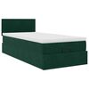 vidaXL Ottoman-Bett mit Matratze Dunkelgr&uuml;n 90x200 cm Samt