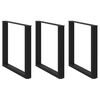 vidaXL Esstischbeine U-Form 3 Stk. Schwarz 80x(72-73) cm Stahl