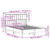 vidaXL Massivholzbett mit Regal ohne Matratze Wachsbraun 160x200 cm