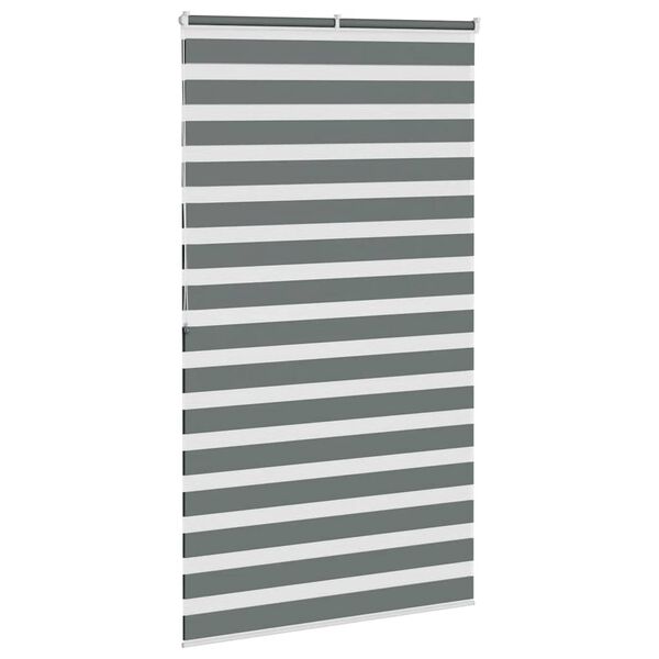 vidaXL Doppelrollo Dunkelgrau 135x200 cm Stoffbreite 130,9 cm Polyester