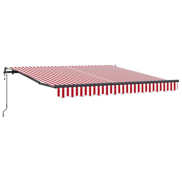 vidaXL Einziehbare Markise Rot und Wei&szlig; 350 x 250 cm