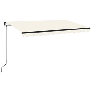 vidaXL Markise Manuell Einziehbar mit LED 450x350 cm Creme