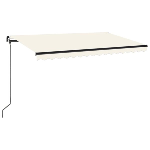 vidaXL Markise Manuell Einziehbar mit LED 450x350 cm Creme