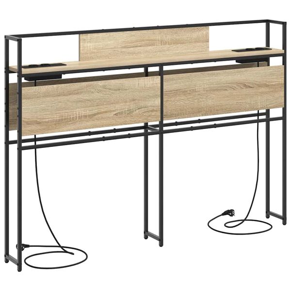vidaXL Stauraum-Kopfteil mit Regal Sonoma-Eiche 160 cm Holzwerkstoff