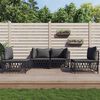 vidaXL 4-tlg. Garten-Lounge-Set mit Kissen Anthrazit Stahl