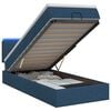 vidaXL Ottoman-Bett mit Matratze und LED Blau 100 x 200 cm Stoff
