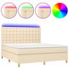 vidaXL Boxspringbett mit Matratze & LED Creme 160x200 cm Stoff