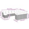 vidaXL 12-tlg. Garten-Sofagarnitur mit Kissen Hellgrau Poly Rattan