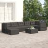 vidaXL 7-tlg. Garten-Lounge-Set mit Kissen Schwarz Poly Rattan