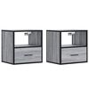 vidaXL Wand-Nachttische 2 Stk. Grau Sonoma 40x31x39,5 cm
