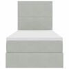 vidaXL Aufbewahrungsbett mit Matratze Hellgrau 90 x 190 cm Samt