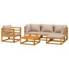 vidaXL 6-tlg. Garten-Lounge-Set mit Taupe Kissen Massivholz