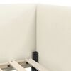 vidaXL Eckbettgestell mit Kopfteil Creme 90 cm x 200 cm Stoff