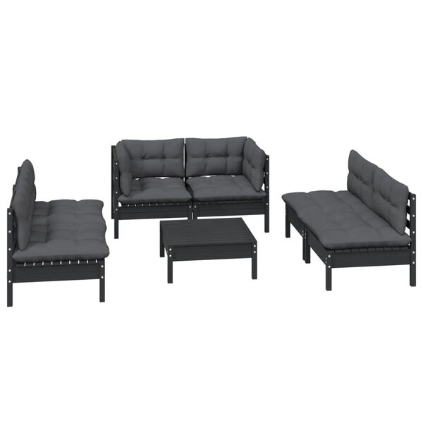 vidaXL 7-tlg. Garten-Lounge-Set mit Kissen Kiefer Massivholz