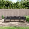 vidaXL 6-tlg. Garten-Lounge-Set mit Kissen Anthrazit Poly Rattan