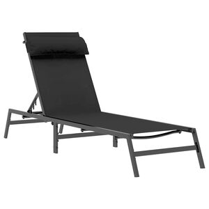 vidaXL Sonnenliege Stahl Schwarz und Anthrazit