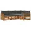 vidaXL Outdoor-Sofagarnitur mit Kissen 4 pcs Natur und Anthrazit