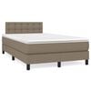 vidaXL Boxspringbett mit Matratze Taupe 120x190 cm Stoff