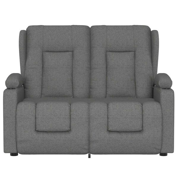 vidaXL 2-Sitzer Massagesessel mit Getränkehalter Hellgrau Stoff