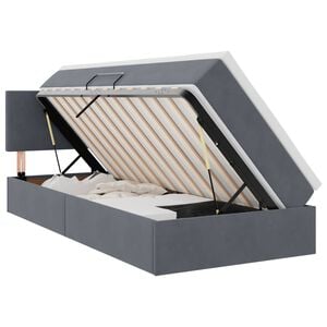 vidaXL Aufbewahrungsbett mit Kopfteil Dunkelgrau 90 x 190 cm Samt