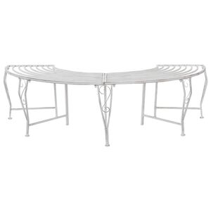 vidaXL Baumbank 4 -Sitzer 160 x 80 x 44 cm steel Antik Wei&szlig;