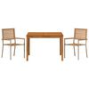 vidaXL Garten Essgruppe 3 pcs Beige Massivholz Akazie