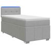 vidaXL Boxspringbett mit Matratze und LED Hellgrau 90 x 190 cm Stoff