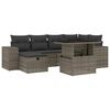 vidaXL 7-tlg. Garten-Sofagarnitur mit Kissen Grau Poly Rattan