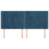 vidaXL Kopfteil mit Ohren Dunkelblau 183x16x118/128 cm Samt