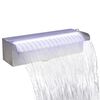 vidaXL Pool-Wasserfall Font&auml;ne mit LEDs Rechteckig Edelstahl 30 cm