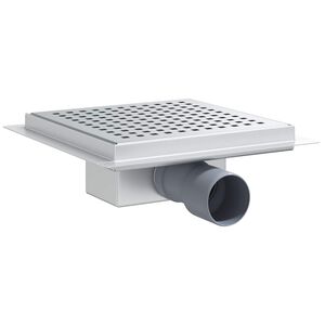 vidaXL Punkt Duschablauf Silber 20 x 20 cm Edelstahl 304