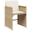 vidaXL 15-tlg. Garten-Essgruppe mit Kissen Beige Poly Rattan