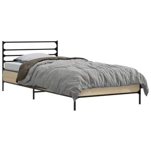 vidaXL Bettrahmen Sonoma-Eiche 80 x 200 cm Holzwerkstoff