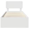 vidaXL Bettrahmen mit Kopfteil Wei&szlig; 90 x 190 cm Massives Kiefernholz