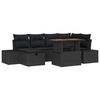 vidaXL Garten-Sofa-Set 7 pcs Schwarz Poly-Rattan