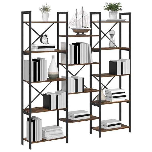vidaXL B&uuml;cherregal Sonoma-Eiche 156 x 25 x 167 cm Holzwerkstoff