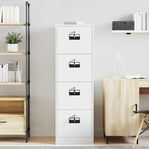 vidaXL Aktenschrank 2 pcs Wei&szlig; 44 x 50 x 139 cm Kaltgewalzter Stahl