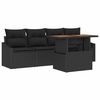 vidaXL Garten-Sofa-Set 5 stk. Schwarz Poly Rattan