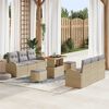 vidaXL Garten-Sofa-Set mit Kissen 9 pcs Beige Poly Rattan