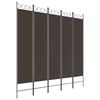 vidaXL 5-tlg. Paravent Braun 200x200 cm Stoff