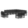 vidaXL Outdoor-Sofagarnitur 13 pcs Schwarz und Dunkelgrau Polyester