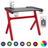 vidaXL Gaming-Schreibtisch mit LED Y-Gestell Schwarz Rot 110x60x75 cm
