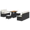 vidaXL Garten-Sofa-Set mit Kissen mit Speicher 8 pcs Schwarz und Creme