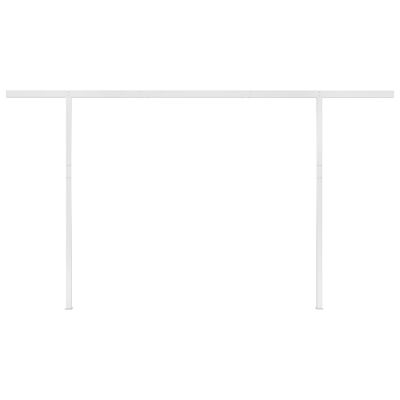 vidaXL Markise Automatisch Einziehbar mit Pfosten 4,5x3,5m Gelb Weiß